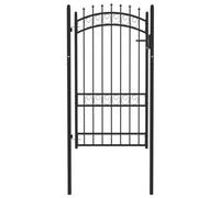 Berkfield Fence Gate With Spikes Steel 100X175 Cm Black