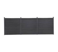 Berkfield Fence Panel Set Grey 526X186 Cm Wpc
