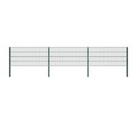 Berkfield Fence Panel With Posts Iron 5.1X0.8 M Green