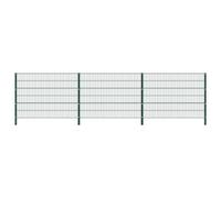 Berkfield Fence Panel With Posts Iron 5.1X1.2 M Green