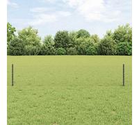 Berkfield Fence Posts 5 Pcs U-Channel Grey 40 Cm Steel
