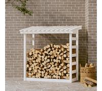 Berkfield Firewood Rack White 108X64.5X110 Cm Solid Wood Pine
