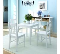Berkfield Five Piece Dining Set Pinewood White