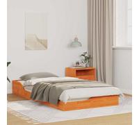 Berkfield Floor Bed Frame Wax Brown 90 X 190 Cm Solid Pine Wood
