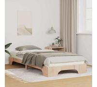 Berkfield Floor Bed Frame With Storage Brown Solid Pine Wood
