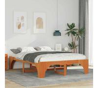 Berkfield Floor Bed Frame With Storage Brown Solid Pine Wood