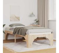 Berkfield Floor Bed Frame With Storage Brown Solid Pine Wood