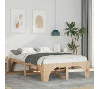 Berkfield Floor Bed Frame With Storage Brown Solid Pine Wood