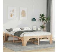 Berkfield Floor Bed Frame With Storage Brown Solid Pine Wood