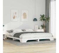 Berkfield Floor Bed Frame With Storage White Solid Pine Wood