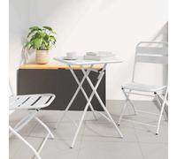 Berkfield Foldable Garden Table White 55X55X73 Cm Steel