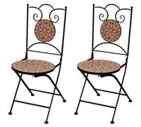 Berkfield Folding Bistro Chairs 2 Pcs Ceramic Terracotta