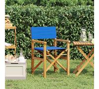 Berkfield Folding Director's Chair Blue Solid Wood Teak