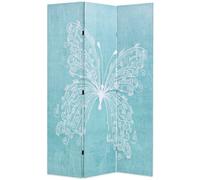 Berkfield Folding Room Divider 120X170 Cm Butterfly Blue