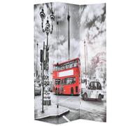 Berkfield Folding Room Divider 120X170 Cm London Bus Black And White