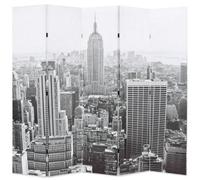 Berkfield Folding Room Divider 200X170 Cm New York By Day Black And White