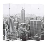 Berkfield Folding Room Divider 228X170 Cm New York By Day Black And White