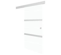 Berkfield Functional Sliding Door Esg Glass And Aluminium 90X205 Cm Silver