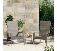Berkfield Garden Adirondack Chair Grey Poly Rattan