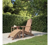 Berkfield Garden Adirondack Chair With Footstool Hdpe Brown