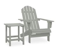Berkfield Garden Adirondack Chair with Table Solid Fir Wood Grey