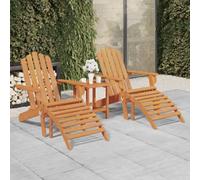 Berkfield Garden Adirondack Chairs With Footrests 2 Pcs Solid Wood Acacia