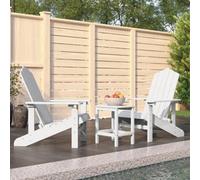 Berkfield Garden Adirondack Chairs With Table Hdpe White