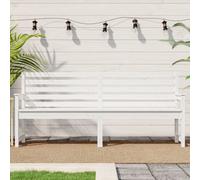 Berkfield Garden Bench White 203.5X48X91.5 Cm Solid Wood Pine