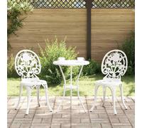 Berkfield Garden Bistro Set 3 Pcs White Aluminium