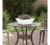 Berkfield Garden Bowl Planter White 40X40X15 Cm Steel