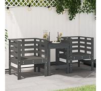 Berkfield Garden Chairs 2 Pcs Grey 61.5X53X71 Cm Solid Wood Pine
