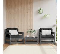 Berkfield Garden Chairs 2 Pcs Grey Solid Wood Pine