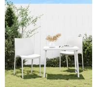 Berkfield Garden Chairs 2 Pcs White 50X46X80 Cm Polypropylene