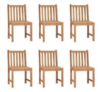 Berkfield Garden Chairs 6 Pcs Solid Teak Wood