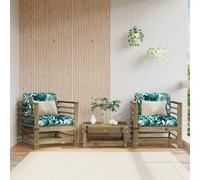 Berkfield Garden Chairs With Cushions 2 Pcs Impregnated Wood Pine