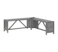 Berkfield Garden Corner Bench With Planter 117Cm Solid Acacia Wood Grey