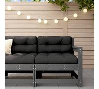 Berkfield Garden Corner Sofa Grey Solid Wood Pine