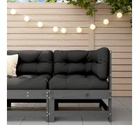 Berkfield Garden Corner Sofa Grey Solid Wood Pine