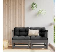Berkfield Garden Corner Sofas 2 Pcs Grey Solid Wood Pine