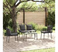 Berkfield Garden Dining Set 3 Pcs Poly Rattan, Steel