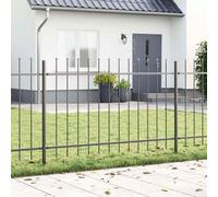 Berkfield Garden Fence With Spear Top Grey 15,3X1 M Steel