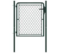 Berkfield Garden Gate Steel 100X100 Cm Green