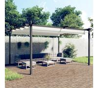Berkfield Garden Gazebo With Retractable Roof 4X3 M Cream
