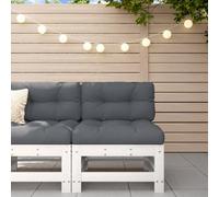 Berkfield Garden Middle Sofa White Solid Wood Pine