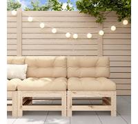 Berkfield Garden Middle Sofas 2 Pcs Solid Wood Pine