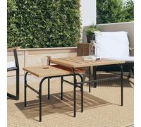 Berkfield Garden Nest Of Coffee Tables 2 Pcs Brown And Black Steel
