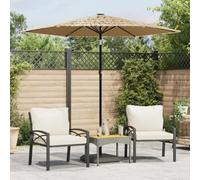 Berkfield Garden Parasol With Steel Pole Brown 223X223X213 Cm