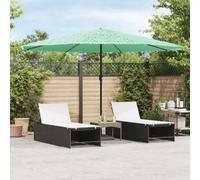 Berkfield Garden Parasol With Steel Pole Green 388X388X248 Cm