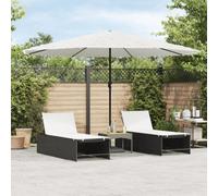 Berkfield Garden Parasol With Steel Pole White 388X388X248 Cm