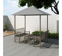 Berkfield Garden Pavilion With Table And Benches 2.5X1.5X2.4 M Anthracite